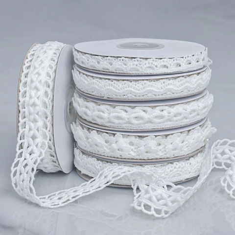 Milk White Hollow Out Lace Trim Embroidery Water Soluble Floral Ribbon DIY Sewing Craft Garment Decoration Accessories