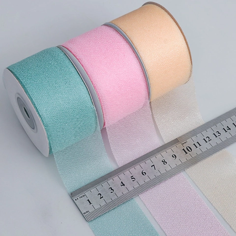 Solid Color 4cm Organza Ribbon Sheer Gauze Fabric Tape For Flower Gift Wrapping DIY Hair Accessories Bow Decoration Ribbon