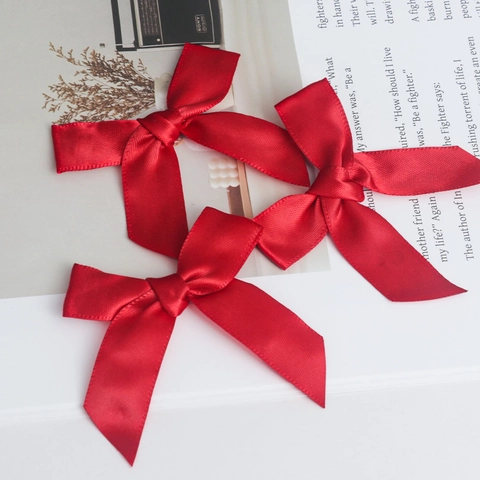 Handgemaakte Rode Satijnen Lintstrikken Voor Cadeauverpakkingen DIY Knutselprojecten Bruiloft Feest Haaraccessoires Kleding Decoratie