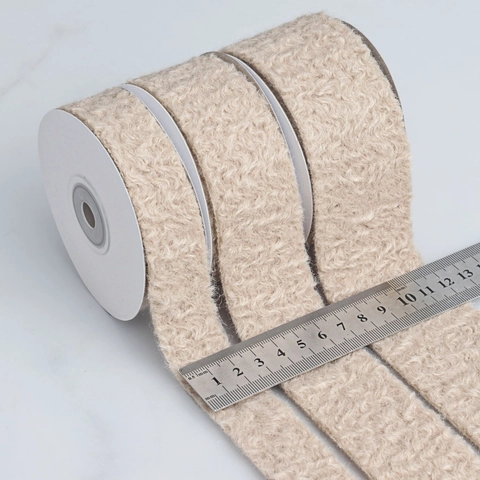 Sherpa Textur Beflockte Wellenförmige Band Für DIY Haarschmuck Bögen Floral Geschenk Verpackung Herbst Winter Dekor Band
