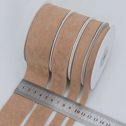 Nastro in Velluto Scamosciato Bifacciale Fettuccia Floccata Bordo Pressato per Accessori Capelli Fai-da-te Fiocchi Abbigliamento Regalo