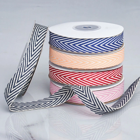 Visgraat Polyester Katoenen Lint Tweekleurig Geweven Singelband Voor DIY Haarstrik Cadeauverpakking Kleding Accessoires