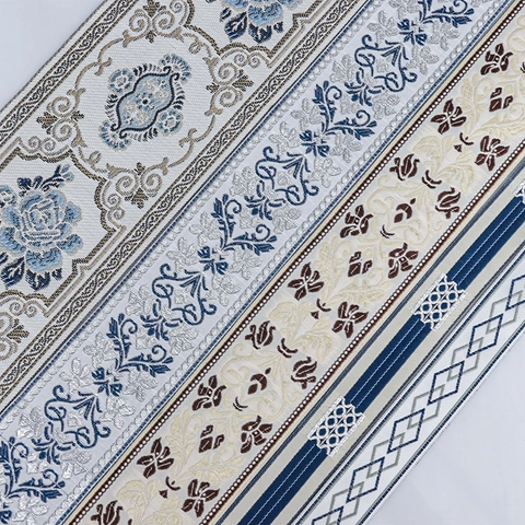 Cinta Jacquard Vintage Patrón Greca Ribete Decorativo Cinta Bordada Metálica para Bricolaje Ropa Boda Regalo Decoración