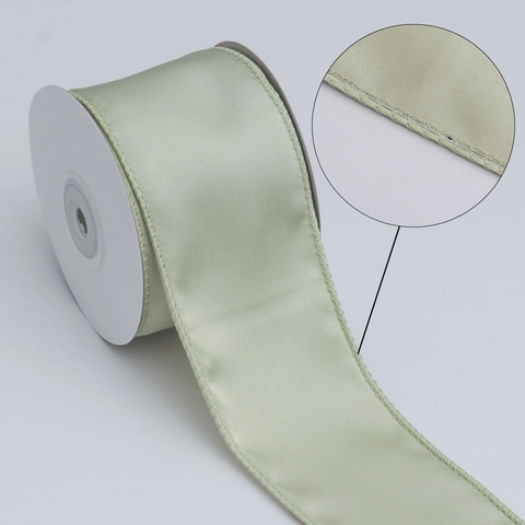 Dubbelzijdig Polyester Satijn Lint Met Draadrand Voor DIY Strikken Cadeauverpakking Bruiloft Feest Decoratie Knutselen