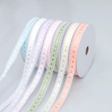 Polyester Satin Spitzenband Für DIY Handarbeit Haarschleifen Geschenk Blumenverpackung Dekoratives Spitzenkante Gurtband Bastelband