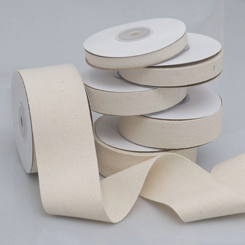 Herringbone Cotton Polyester Blend Ribbon Webbing For DIY Crafts Clothing Accessories Decor Off White Twill Tape