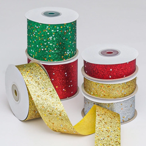 Glitzer Stern Pailletten Band 10 Yards Metallic Funkelndes Deko-Band Für Geschenkverpackung Blumenstrauß Kuchen DIY Haarschleifen Weihnachten Hochzeit Party Deko