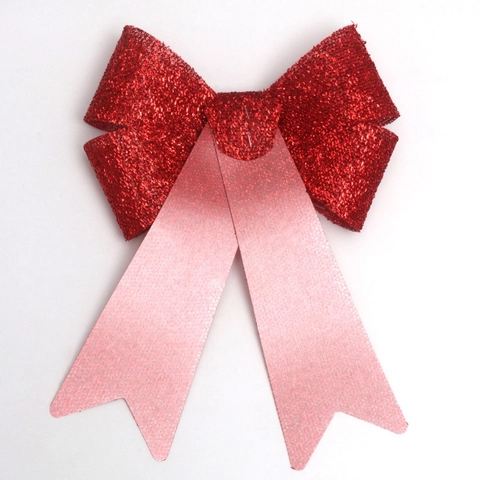 Festliche Glitzer Polyester Schleife Groß Weihnachtsbaum Dekoration Wandhintergrund Zubehör Funkelnde Geschenkbox Dekoration