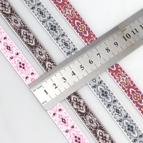 Ethnic Style Jacquard Ribbon Polyester Woven Trim Folk Geometric Floral Pattern For Apparel Sewing DIY Craft Decoration Accessory