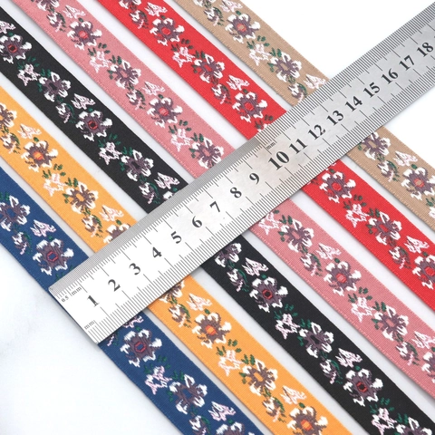 Ruban Jacquard Floral de Style Ethnique Sangle en Polyester Brodée pour Couture DIY Accessoires de Vêtement Décoration