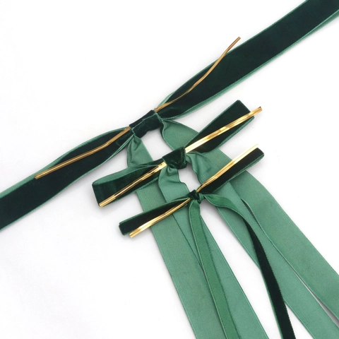 Nœud en Ruban de Velours de Noël Avec Attache Décoration Suspendue pour Sapin de Noël Nœud en Velours pour Boîte Cadeau Fête