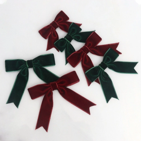 Fiocchi a Coda di Rondine in Nastro di Velluto Retrò Decorazioni Natalizie per Confezioni Regalo Fai da Te Accessori Artigianali Fiocchi in Nastro Floccato