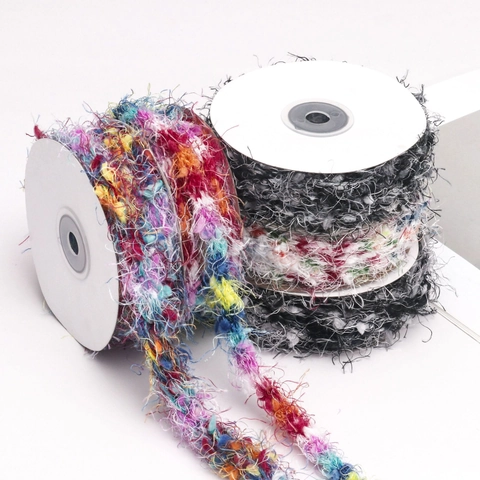 Pluizig Gevlochten Garen Touw Kleurrijk Pluche Lint Voor DIY Kleding Hoofddeksels Decoratie Naai-accessoires Handwerk