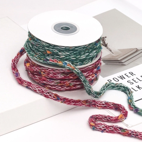 Tweed Style Braided Ribbon Multi Color Mixed Cord For Christmas Gift Wrapping DIY Clothes Accessories Flower Bow Making