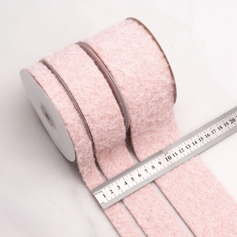 Soft Fuzzy Flocked Ribbon Polyester DIY Bow Material For Gift Wrapping Garment Accessories And Autumn Winter Crafts