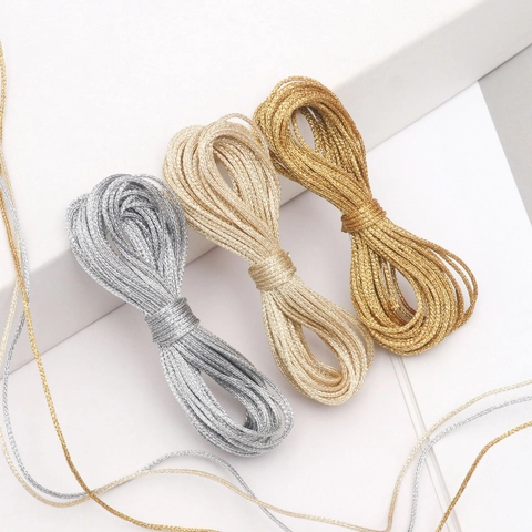 Metallisches Geflochtenes Band Polyester Schnur Für Weihnachten Geschenkverpackung DIY Handwerk Hochzeit Dekoration Band