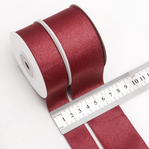 Solid Color Satin Ribbon Polyester Silk Soft Webbing For Gift Packaging DIY Handcraft Flower Hair Bow Wedding Decoration