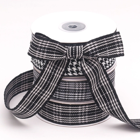 Hanenvoet Ruit Lint Polyester Band Voor DIY Haaraccessoires Cadeauverpakking Bloemboeket Handwerk Maken Lint Rol