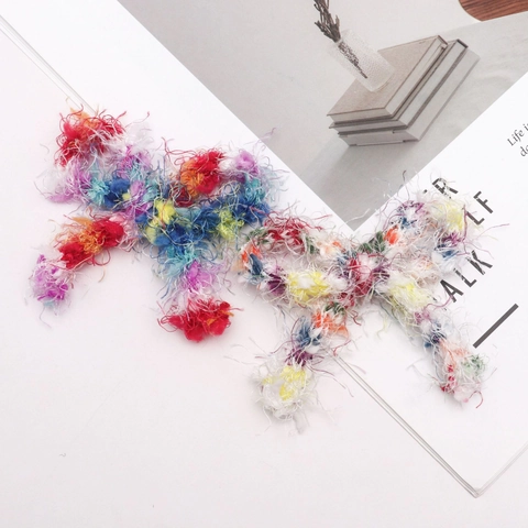 Handgefertigte Bunte Plüschschleife DIY Bekleidungszubehör Weiches Flauschiges Band Für Haardekoration Und Bastelbedarf