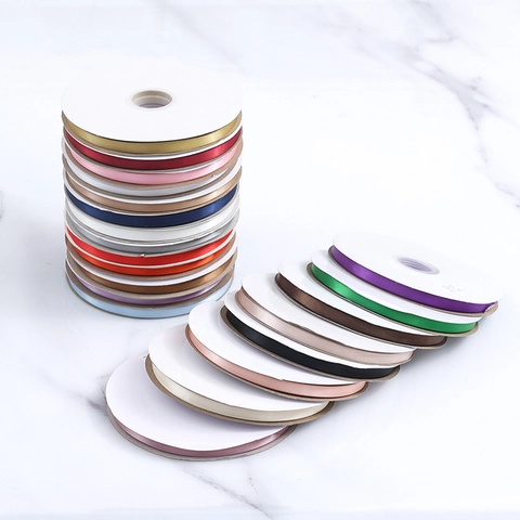 Cinta de Satén de Poliéster para Envolver Regalos Boda Fiesta Manualidades Decoración Caja de Pastel Accesorios Ropa Rollo