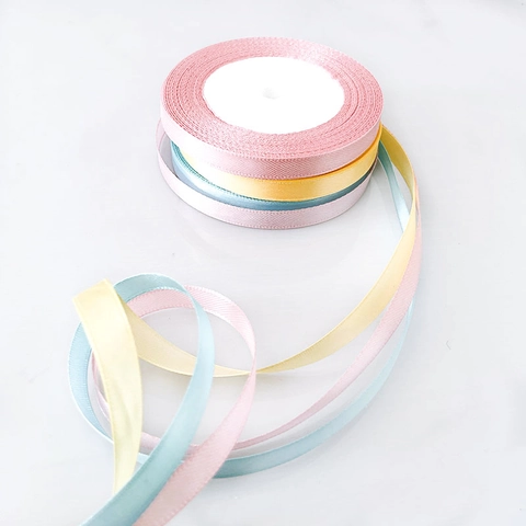 1cm Polyester Satin Ribbon For Gift Wrapping DIY Crafts Flower Packaging Wedding Party Decoration Sewing Trim Roll