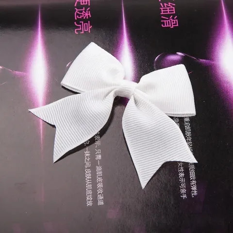 Handmade White Grosgrain Ribbon Bow Polyester Decorative Swallowtail Ribbon Flower For Gift Packaging And Clothing Accessory