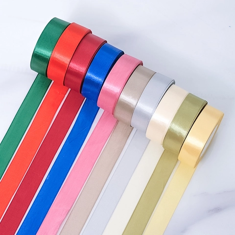 Polyester Satin Ribbon Roll 2cm Wide 22m Long Smooth Finish For Gift Wrapping Cake Decorating Wedding Party DIY Crafts