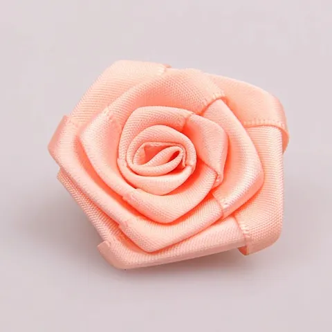 Fiori di Rosa in Nastro di Raso di Poliestere Fatti a Mano Rosa Mini Fiori di Nastro per Matrimonio DIY Artigianato Abbigliamento Decorazione Scatola Regalo