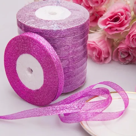 Glitter Polyester Lint Metalen Glinstering DIY Cadeauverpakking Knutsellint Voor Huwelijksfeest Florale Decoratie
