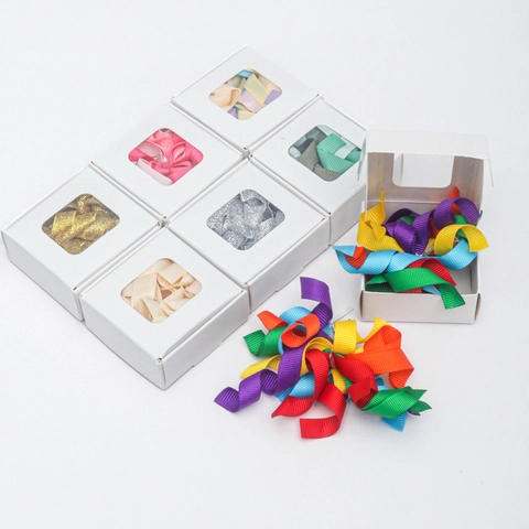 Colorful Curly Ribbon Bows Polyester Grosgrain Metallic Korker Bows Christmas Gift Wrapping DIY Decor