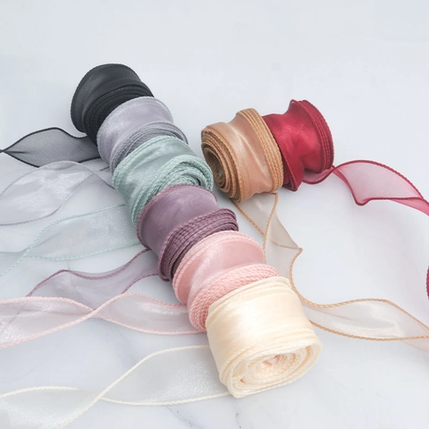 Polyester Fishtail Gauze Ribbon For Flower Gift Wrapping Wedding Decor DIY Crafts Soft Wave Edge Decorative Sewing Material
