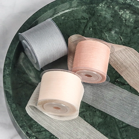 Elegantes Polyester Chiffonband Durchscheinend Mit Fransenkante Für Hochzeitssträuße Geschenverpackung DIY Handwerk Party Deko