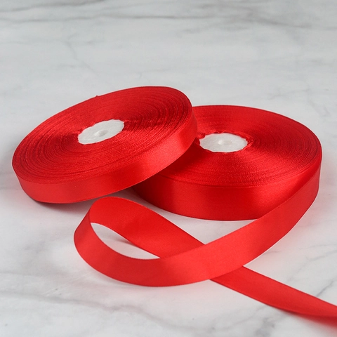 Rotes Satinband Rolle Polyester Gewebeband Für Geschenkverpackung Hochzeit Party Weihnachtsdekoration DIY Handwerk Nähzubehör