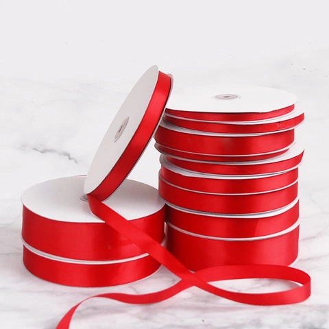Rotes Satinband Rolle Polyester Gewebeband Für Geschenkverpackung Hochzeit Party Weihnachtsdekoration DIY Handwerk Nähzubehör