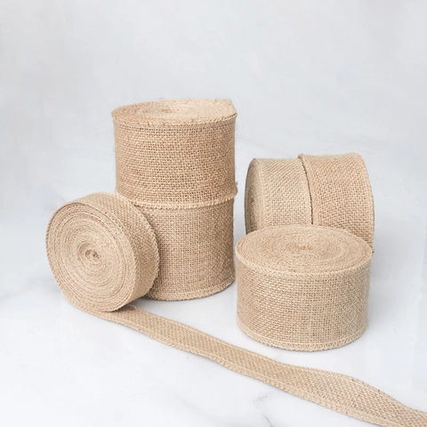 Cinta de Yute Natural Tela Decorativa para Envoltura de Regalos DIY Bodas Navidad Fiesta Hogar Rústico Tejido