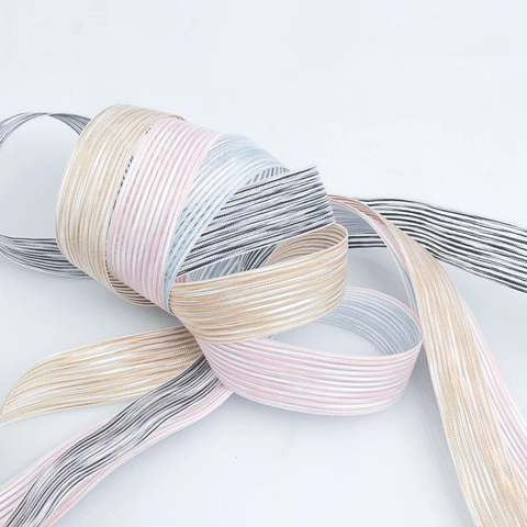 Modern Polyester Striped Ribbon For Gift Box Packaging Hair Accessories DIY Handcrafted Bow Knot Decorative Ribbon
