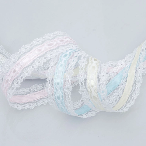 Hohl Spitzenband Satinbesatz Für Geschenkverpackung Hochzeitskuchen Dekoration DIY Handwerk Elegant Floral Polyester Band