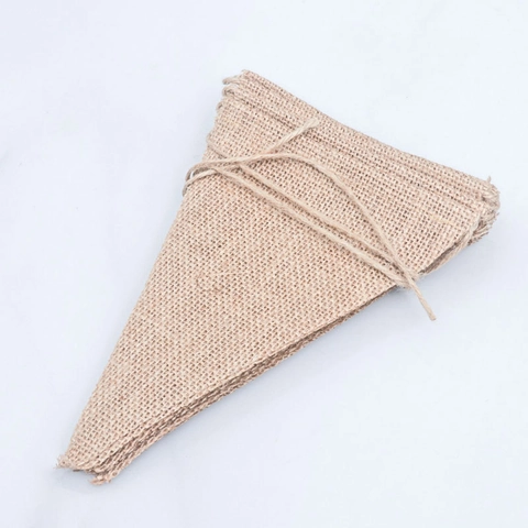 Banner a Triangolo in Iuta Naturale Rustica per Matrimonio Compleanno Festa Natale DIY Bandierine Appese Fatte a Mano Decorazione