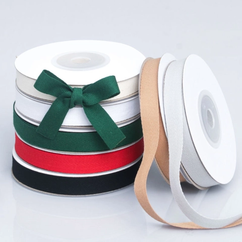 Multicolor Herringbone Cotton Webbing Tape For Sewing Clothing Accessories DIY Crafts Gift Packaging Woven Ribbon Roll