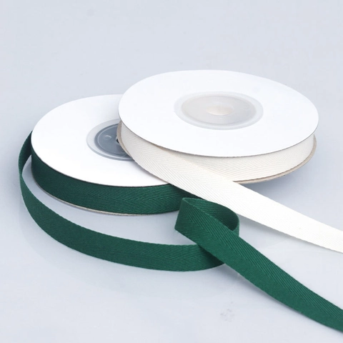 Multicolor Herringbone Cotton Webbing Tape For Sewing Clothing Accessories DIY Crafts Gift Packaging Woven Ribbon Roll