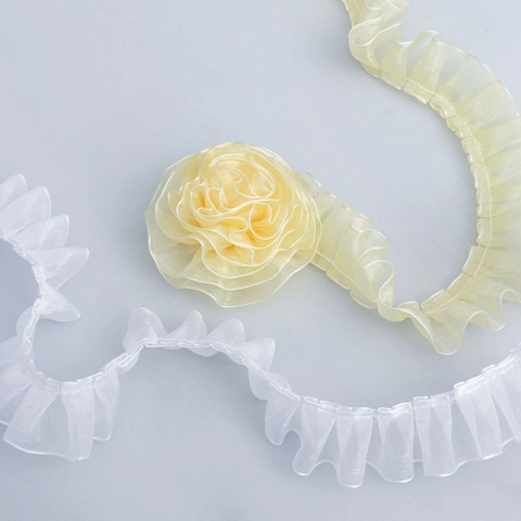 Geplooide Chiffon Organza Ruches Kantafwerking Voor Hand DIY Rokrand Jurk Decor Naai-Accessoires Kleding Mode Stof