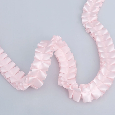 Pleated Polyester Satin Ribbon Lace Trim For DIY Sewing Craft Garment Decoration Wedding Flower Packaging Ribbon Accessory