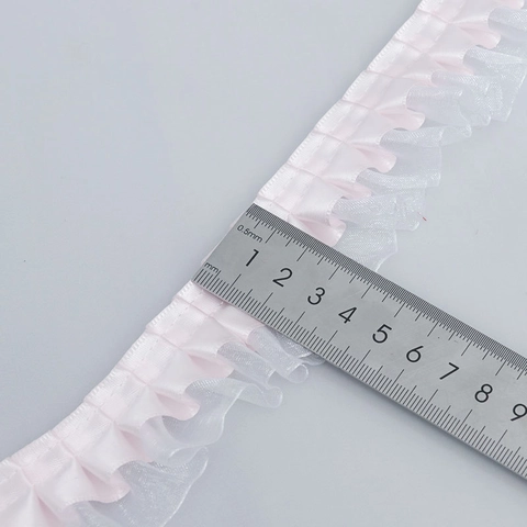 Ruffled Polyester Organza Lace Trim Pleated Ribbon For DIY Wedding Dress Clothing Sewing Handcraft Decorative Accessory