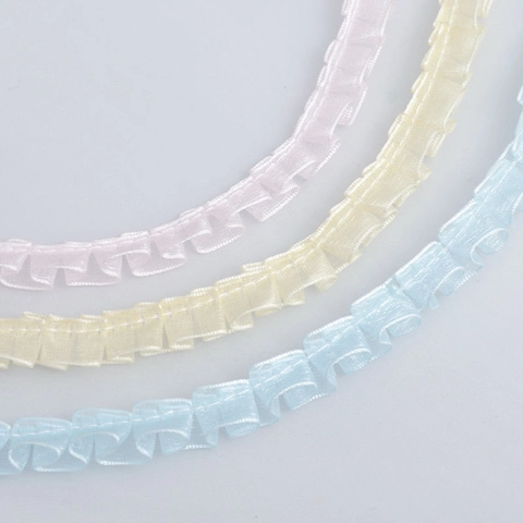 Plissierte Organza Spitzenborte Rüschen Schifffon Band Für Bekleidung Nähen Dekorative Borte DIY Basteln Kleidung Zubehör