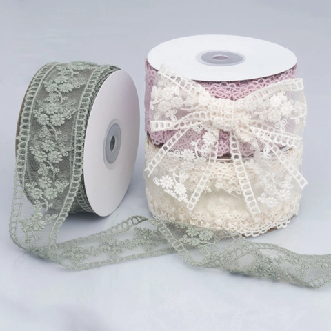 Geborduurd Bloemen Kantlint Met Schulpkant Mesh Lint Opengewerkt Lint Voor DIY Handwerk Boog Maken Naaiaccessoire Decoratie