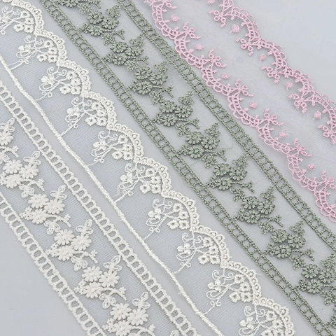 Geborduurd Bloemen Kantlint Met Schulpkant Mesh Lint Opengewerkt Lint Voor DIY Handwerk Boog Maken Naaiaccessoire Decoratie