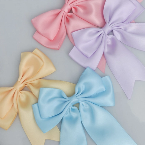 Handmade Polyester Satin Ribbon Bows Swallowtail Design Double Layer For Hair Accessories Clothing Decoration Gift Wrapping