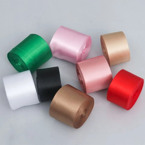 Extra Wide Solid Color Satin Ribbon Glossy Polyester Silk Like Fabric Roll For Wedding Invitation Chair Back Party Decor DIY Gift Wrapping