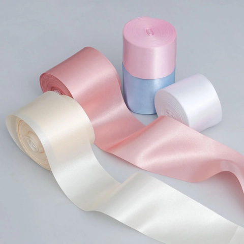 Solid Color Satin Ribbon For Wedding Party Decor Gift Wrapping Smooth Glossy Polyester Decorative Ribbon For Handcraft