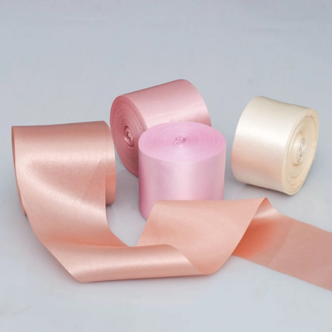 Solid Color Satin Ribbon For Wedding Party Decor Gift Wrapping Smooth Glossy Polyester Decorative Ribbon For Handcraft